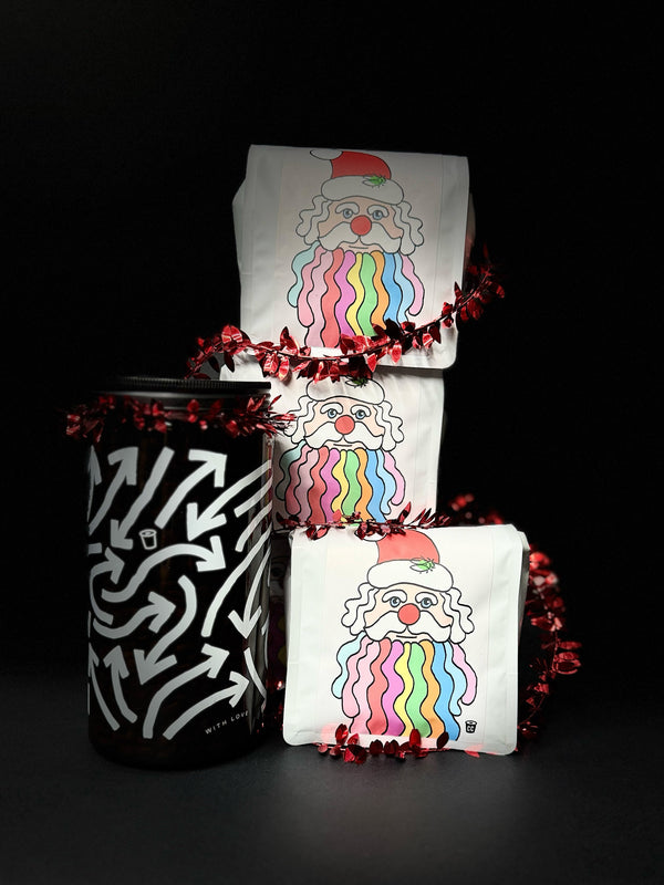 Santa Brew + Coffee Storage Jar Gift Bundle